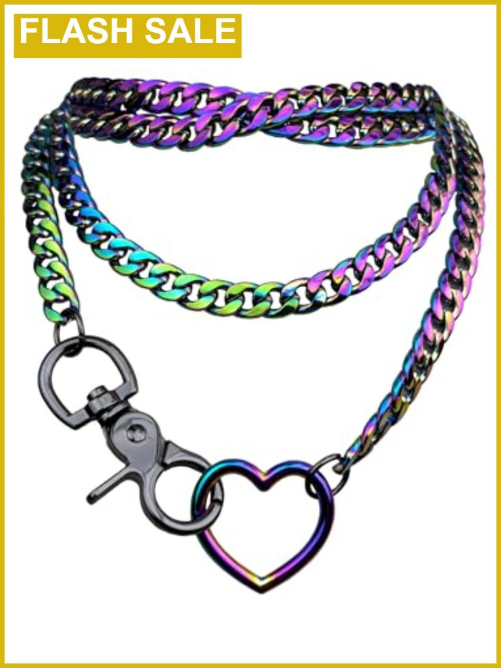 Women's Slip Chain Heart O-Ring Necklace Cuban Layered Y-Necklace Adjustable